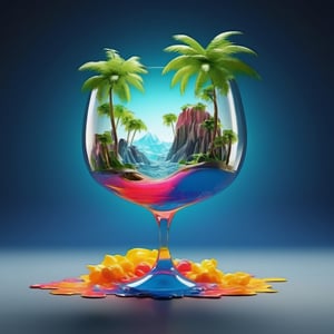  a glass of liquid with a palm tree on it, 3d render digital art, 3 d render stylized, stylized 3d render, rolands zilvinskis 3d render art, stylized as a 3d render, in the art style of filip hodas, 3 d rendered in octane, 3d rendered in octane, digital art render with background a close up of a colorful cloud of paint on a black background, an explosion of colors, colourful explosion, colorful explosion, explosion of color, explosion of colors, color ink explosion, color explosion, colorful octane render, explosive colors, surreal colors, cinema 4d colorful render, dark color. explosions, splashes of colors, dramatic colors, colorful picture, colorsmoke, no humans, colorful, paint splatter, gradient, gradient background, grey background, black background, blue flower, still life, flower, paint, abstract, shadow, simple background,echmrdrgn