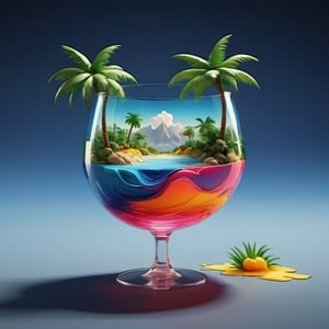  a glass of liquid with a palm tree on it, 3d render digital art, 3 d render stylized, stylized 3d render, rolands zilvinskis 3d render art, stylized as a 3d render, in the art style of filip hodas, 3 d rendered in octane, 3d rendered in octane, digital art render with background a close up of a colorful cloud of paint on a black background, an explosion of colors, colourful explosion, colorful explosion, explosion of color, explosion of colors, color ink explosion, color explosion, colorful octane render, explosive colors, surreal colors, cinema 4d colorful render, dark color. explosions, splashes of colors, dramatic colors, colorful picture, colorsmoke, no humans, colorful, paint splatter, gradient, gradient background, grey background, black background, blue flower, still life, flower, paint, abstract, shadow, simple background,echmrdrgn,comic book