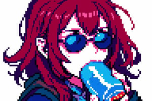 Unicorn with sunglasses drinking coke, COCA-COLA, drink, drinking coke, realistic, photorealistic, cinematic, Magical Fantasy style, Magical Fantasy style, neon photography style,3DMM,perfect,hand,Pixel art,Pixel world,kleedef