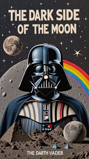 Photo doodle of Album cover of "the dark side of the moon", featuring Darth Vader