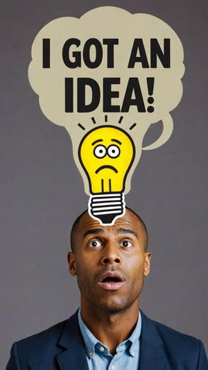 Photo of lightbulb head man with a text bubble that says "I got an idea" MEMES