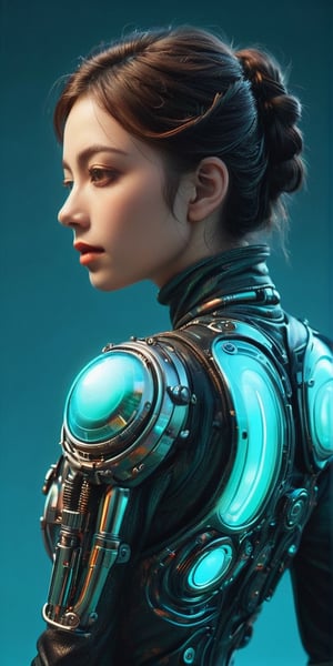 ((medium shot)), (RAW photo, best quality), (realistic, photo-Realistic:1.3), Imagine a beautiful cyborg with a translucent glowing glass body with colorful electronic lighting and clockwork completely visible through her translucent glass body walking through a futuristic city, flowy hair, fantasy, work of beauty and complexity, 8k UHD, hyperdetailed ultrarealistic face, hazel eyes ,cyborg style, glowing translucent glass, amber glow,steampunk style, glass body, 80mm digital photo , wide_hips, translucent seethrough glass like body,Leonardo Style,cyberpunk style, iridescent glow,glasstech,,smile, (oil shiny skin:1.0), (big_boobs:3.2), willowy, chiseled, (hunky:2.4),(( body rotation -35 degree)), (upper body:0.8),(perfect anatomy, prefecthand, dress, long fingers, 4 fingers, 1 thumb), 9 head body lenth, dynamic sexy pose, breast apart, (artistic pose of awoman),chrometech,Glass Elements,bubbleGL,neotech,(Transperent Parts),glowing,scifi,ste4mpunk,egyptTech,DonMChr0m4t3rr4XL ,surface imperfections,DonMCyb3rSp4c3XL
