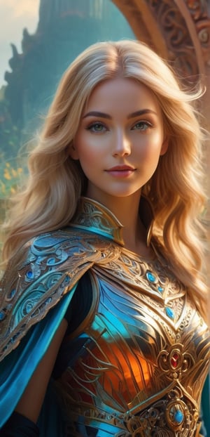 medium shot,4k,best quality,masterpiece,1 American girl, a girl,blond hair, (best quality, masterpiece, colorful, highest detailed) upper body photo, fashion photography of cute Alone, (pretty explorer space traveler delicate girl portrait in long detailed and intricated cape, mystical maze garden), view from above, long hair, flowers, dnd character, insanely detailed, 8k, Movie Poster, intricate, beksinski, production cinematic character render, artstation trends, sharp focus, studio photo, realism, expert, intricate, insanely detailed, 4k resolution, sunset, by Drew Struzan, Artgerm, WLOP, moon, rutkowski, loish, rhads, rossdraws, highly detailed, walk on camera, (water), mesmerizing scenery from another world, kingdom, (intricate details), (dynamic angle), smile,(oil shiny skin:1.0), (big_boobs:2.0), willowy, chiseled, (hunky:2.6),(( body rotation 120 degree)), (perfect anatomy, prefecthand, dress, long fingers, 4 fingers, 1 thumb), 9 head body lenth, dynamic sexy pose, breast apart, (artistic pose of awoman),(PnMakeEnh),Extremely Realistic,Vibrant colors palettes,better photography,steampunk style,steampunk,chrometech, fire element