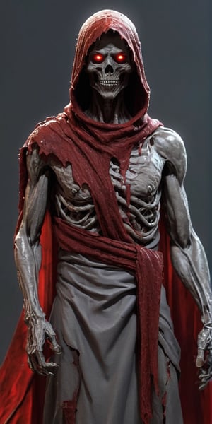 decaying mummy,a malevolent and ancient sorcerer, withered, shrouded in rotting bandages, emaciated body. grotesque, skin is a sickly grey, covered in tattered rotting bandages, is body is emaciated, his face is hidden by a hooded red robe, glowing sinister red eyes, malevolent, masterpiece, best quality, aesthetic,,smile, (oil shiny skin:1.3), (huge_boobs:3.6), willowy, chiseled, (hunky:3.4), body rotation 90 degree, (perfect anatomy, prefecthand, dress, long fingers, 4 fingers, 1 thumb), 9 head body lenth, dynamic sexy pose, breast apart, ((cowboy shot)), (artistic pose of a woman),Glass Elements,(Transperent Parts),crystalz,DonMM00m13sXL,stalker,photo of a transparent ghost,liquid dress,chrometech