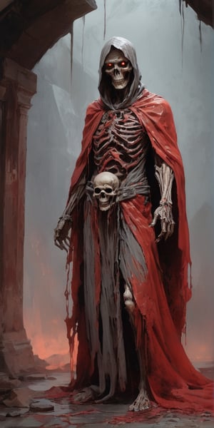decaying mummy,a malevolent and ancient sorcerer, withered, shrouded in rotting bandages, emaciated body. grotesque, skin is a sickly grey, covered in tattered rotting bandages, is body is emaciated, his face is hidden by a hooded red robe, glowing sinister red eyes, malevolent, masterpiece, best quality, aesthetic,,smile, (oil shiny skin:1.3), (huge_boobs:3.6), willowy, chiseled, (hunky:3.4), body rotation 90 degree, (perfect anatomy, prefecthand, dress, long fingers, 4 fingers, 1 thumb), 9 head body lenth, dynamic sexy pose, breast apart, ((cowboy shot)), (artistic pose of a woman),Glass Elements,(Transperent Parts),crystalz,DonMM00m13sXL,stalker,photo of a transparent ghost,liquid dress,chrometech,surface imperfections,dripping paint