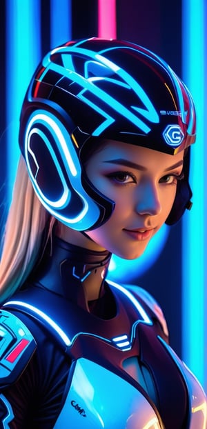 Upper body,4k,best quality,masterpiece,1 American girl, 1 girl,(blond hair,streaked hair, long hair, hime cut,), a luminous transparent bioluminescent multidimensional entity,, A captivating cyber racer girl scene of a futuristic race track, black hair, wearing tiara headphone with ''Q'' sign, holding a cyber race helmet in front of futuristic cyber race car, neon, dinamic pose, (((race event background))), highly detailed, hyper realistic, with dramatic polarizing filter, vivid colors, sharp focus, 64K, remarkable color,1 girl, detailed eyes,, smile,(oil shiny skin:1.5), (big_boobs:1.2), willowy, chiseled, (hunky:2.6),(( body rotation 120 degree)), (perfect anatomy, prefecthand, dress, long fingers, 4 fingers, 1 thumb), 9 head body lenth, dynamic sexy pose, breast apart, (artistic pose of awoman),GARTERBELT,smoke on the water,xxmix_girl,LuminescentCL,minimalist hologram,glow, GARTERBELT,smoke on the water,xxmix_girl,LuminescentCL,abyssaltech ,dissolving,abyss,neon photography style,Cyberpunk geisha