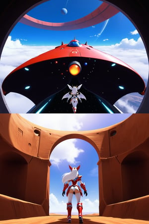 Take a deep breath and let's work step by step on this problem.expert consistency,FIBONACCI WATERMARK INVISIBLY DISPLAYED,Xenosaga Episode 1. rouge the bat from sega, motherly figure, and long white hair wearing red armor exploring the entrance bay to a spaceship in a wide arid field. player perspective. orthographic projection. video game. screenshot. fantasy. sci-fi. N64 3D graphics. low resolution. CRT screen. CRT scanlines. halation. ghosting, High-res, impeccable composition, lifelike details, perfect proportions, stunning colors, captivating lighting, interesting subjects, creative angle, attractive background, well-timed moment, intentional focus, balanced editing, harmonious colors, contemporary aesthetics, handcrafted with precision, vivid emotions, joyful impact, exceptional quality, powerful message, in Raphael style, unreal engine 5,octane render,dynamic action pose,isometric,beautiful detailed eyes,super detailed face and eyes and clothes,More Detail,more detail XL