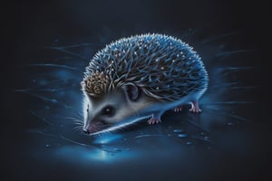 hedgehog mouse, vibrant pigments, simulated textures, blurs between real and artificial, oil painting
