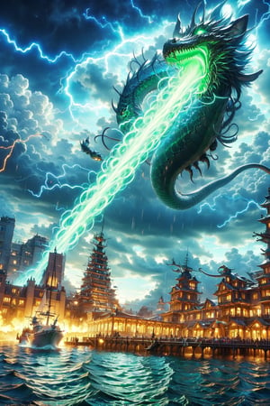 (magic battleship,floating city),(lightning ,serpent),crystal and silver entanglement
