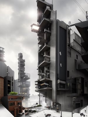 (concept art, digital artwork, illustrative, painterly, matte painting, highly detailed:1.1),
(a Morden building, a hotel:1.2),
horizontal decoration,
(a narrow street with passerby, masterpiece),
(industrial|mechanical|gritty|metallic|mecha|sci-fi|future|Organicism_style),
fashion design, Modern, Modernism, mystery, Spectacular, Luxurious, elegance, perfect design, (skyscraper|building|viaduct|aircraft|robot|future city|space station|MRT|park|neon sign_urban landscape:0.85),
(extra long shot, wide-angle lens, POV, DOF:1.1), (low lighting, lightless, dramatic lighting, ray tracing, clear shadow, light pollution:1.1), (night view, heavr rain:1.1),
(sharp outline, high contrast, contour deepening, strong contrast:0.8), (traffic|windows|railing|stair|balcony|terrace|crowd|Sidewalk|vehicle|trees|equipment| detailed signal)_details:0.9), (marble|granite|leather |tile|metal|fabric fiber|glass|foliage)_material texture:0.9),
(urban landscape|Tower crane|skyline|nature landscape:|changeable cloud):0.9),
(blurred background:1.1),
(background, more_details:0.3), (more_details:0.6), (more_details:0.9),
(more_details:1.2), (large file, super realistic, 4k, 8K, 16k, FHD, HD, VFX, perfect, photograpy, construction sales photograpy, Interior design, super high resolution, cinematic photography:1.2), (harmonious color:1.2),
, 