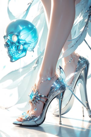 (white background:1.5), 1 girl, mid shot, full body, (((transparent ghost girl's soul comes out of the body))), focus on the face, ((rich in details, sitting gracefully on the crystal skull pile, looking down)), magazine cover, (rich in details), masterpiece, Gothic, (crystal skull decoration, crystal skull pattern), (horrible atmosphere), long eyelashes, large eyes, fine eyes, cyan transparent lips, ((beautiful and delicate face)), shadow, Tindal effect, (Balance and coordination between all things), ((sickly, cruel, evil, lovely)), (glowing blue eyes, particle effects), (delicate crystal skeleton human body, hand bone of crystal skeleton, leg bone of crystal skeleton), bony beauty, ribbon binding, (delicate crystal bone), absurdity, blue flame, plasma, particle effects, crystal clear texture, star_\(sky\), space, d, High detailed , xjrex, 3DMM ,lactating,masterpiece,1 girl