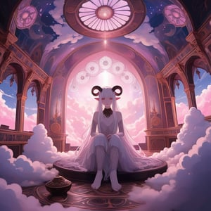 The interior of cloud, beautiful lighting, the cloud covered with lighting, the interior of the cloud,
BRAKE
(maximalism style),(long intricate horns:1.2) ,albino demon Lilith girl with enchantingly beautiful, alabaster skin,  sitting in the cloud, lighting cloud, in cloud,anime,emo,interior