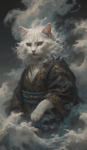 Japanese style, white cat, wave, top quality, mystery, oil painting, crazy details, complex composition, strong colors, science fiction, transparency, dynamic lighting
Ink style, grayscale, pastels, mysterious atmosphere, delicate brushstrokes, frontal composition, wind and clouds,
Dynamic shots of flowing ink: Photorealistic masterpieces in 8k resolution: Aaron Hawkey and Jeremy Mann: Intricate fluid gouaches: Jean Bart tiste monger: Calligraphy: Cene: Colorful watercolor art, professional photography, volumetric light maximization photography: by marton bobzert: complexity, refinement, elegance, vastness, fantasy, dark composites, octane rendering, DonMASKTexXL, painted world in 8k resolution concept art

, Fantasy Art, Oil Painting, Kabuki, Impressionist Painting