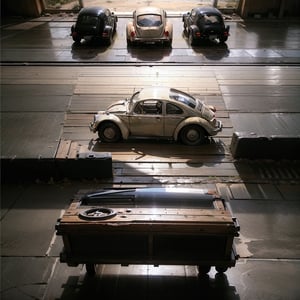 (Top Quality, Masterpiece), Realistic, Ultra High Resolution, Complex Details, Exquisite Details and Texture, Realistic, ((three quarter view:1.5)), 
Volkswagen Beetle car, ,madgod,volkswagen type1, ,pastelbg