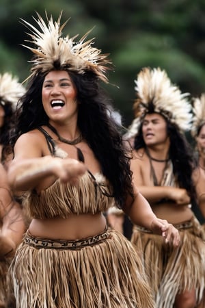 Haka dance ,
New Zealand, 
Native sexy women ,
Group naked dance ,
Haka have been traditionally performed by both men and women for a variety of social functions within Māori culture. 
They are performed to welcome distinguished guests ,
