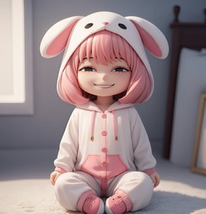 Masterpiece, Best Quality, High Resolution, PVC, Rendering, Chibi, High Resolution, One Girl, Anya Forger, Pink Hair, Bob Hair, Bear Costume, Gray Eyes, Smile, Selfish Target, Chibi, Mediterranean Cityscape, Smile, Smile, Self-righteousness, Full Body, Chibi, 3D Figure, Toy, Doll, Character Print, Front View, Natural Light, ((Real)) 1.2)), Dynamic Pose, Medium Movement, Perfect Movie-like perfect lighting, perfect composition, costume, anya_forger_spyxfamily, JediOutfit,BnnBnn
