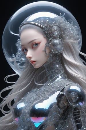high quality, 8K Ultra HD, cowboy shot, (from below:1.3)have a cyber saber, a mesmerizing 30-year-old woman with a futuristic beauty that seems to transcend time and space, gigantic breast, intricately woven into her very being, 9 head length body,(inner body( cpu,mother board,electric line,chipsets connector,led,power)),encased in the cybernetic suit, move with fluidity and precision, Her flowing hair resembles streams of neon lights, casting a vibrant glow that adds a touch of cyberpunk brilliance to her appearance, (subsurface scatter, transparent, translucent skin, glow, blood neurons in bioluminescent full body suit: 1.8,),  Each strand of hair is meticulously crafted with holographic patterns that shimmer and shift, creating an ever-changing display of colors, destroy cyber bunk world backgrounds,by yukisakura, highly detailed, ,Glass Elements,(Transperent Parts),cleavage cutout,(shiny oil skin:0.9),curved body,dynamic sexy pose,sexy body,Clear Glass Skin,TechStreetwear,photo r3al,hdsrmr,cyborg style,cyborg,SteelHeartQuiron character,inst4 style,Wonder of Beauty,Slender body,korean girl,c_car
