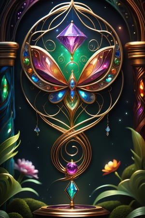 (A mesmerizing quantum communication device, emanating an ethereal glow of opulent colors and intricate patterns, capturing the essence of a utopian future. The image, a digital painting, showcases the device in a sweeping landscape, with vibrant flora and fauna enhancing the idyllic atmosphere. The device, adorned with sleek, metallic curves and luminescent crystals, symbolizes the pinnacle of advanced technology. Its flawless craftsmanship and impeccable detailing exude a sense of unparalleled craftsmanship, drawing viewers into a world filled with limitless possibilities.,DonMF43XL,DonML34fXL), Detailed Textures, high quality, high resolution, high Accuracy, realism, color correction, Proper lighting settings, harmonious composition, Behance works