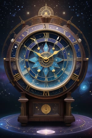 (An astronomical clock that looks like a beautiful piece of furniture, a constellation map of the zodiac, white Casablanca flowers, friction luminescence from stardust, mesmerizing scenes, and dramatic lighting effects), Detailed Textures, high quality, high resolution, high Accuracy, realism, color correction, Proper lighting settings, harmonious composition, Behance works, ,DonMF43XL, DonML34fXL,DonMD1g174l4sc3nc10nXL 