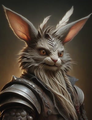Close up, head and shoulders portrait, single anthropomorphic creature (maine coon cat:0.8) merged with (wolpertinger:2.6), oni samaurai, glowing eyes, symmetrical featuers, (leather armor1.5) , (oil painting:2), thin and smooth lines, long strokes, light and delicate tones, clear contours, cinematic quality, dark background, dramatic lighting, art by Jeremy Mann, Peter Elson, Alex Maleev, Ryohei Hase, Raphael Sanzio, Pino Daheny, Charlie Bowater, Albert Joseph Penot, Ray Caesar, highly detailed, hr giger, gustave dore, Stephen Gammell, masterpiece of layered portrait art, techniques used: sfumato, chiaroscuro, atmospheric perspective, oil paint , esao andrews, oil painting ,style, concept, ,anthro