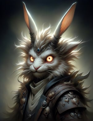 Close up, head and shoulders portrait, single anthropomorphic Hybrid creature (maine coon cat:0.8) fused with (wolpertinger:2.6), (oni mask:1.2), samaurai, glowing eyes, symmetrical featuers, (leather armor1.5) , (oil painting:2), thin and smooth lines, long strokes, light and delicate tones, clear contours, cinematic quality, dark background, dramatic lighting, art by Jeremy Mann, Peter Elson, Alex Maleev, Ryohei Hase, Raphael Sanzio, Pino Daheny, Charlie Bowater, Albert Joseph Penot, Ray Caesar, highly detailed, hr giger, gustave dore, Stephen Gammell, masterpiece of layered portrait art, techniques used: sfumato, chiaroscuro, atmospheric perspective, oil paint , esao andrews, oil painting ,style, concept