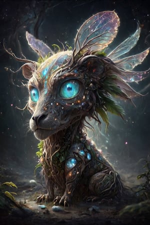 Digital art of a creature affected by the "Mutated Axolochi Syndrome" showcasing the intricate effects of Fiber Optic Nerve Stimulation. This being, a representation of the "Tycho Supermassive Delta Variant", stands as a sentinel species, its form shimmering with iridescent, translucent, and bioluminescent qualities, indicating a heightened sensitivity. The reality of this scene is intensified to mimic "AbsoluteRealityV1.6525" with a focus on dramatically amplified details. The environment around the creature is a whirlwind of botanical elements, each more over-dramatic than the last: arcane, divine, angelic, demonic, frozen, cryogenic, oceanic, aquatic, thundering, stormy, hellfire, volcanic, restorative, native, artificial, electronic, featherweight, airborne, cosmic, universal, dimensional, oblivion, supernovae, bioluminescent, and evolutionary botanical effects. The image is rendered in high resolution, ensuring every detail is captured. A special emphasis is placed on the creature's face, which has been meticulously restored using hypernetworks, presenting a visage that is both haunting and mesmerizing.
