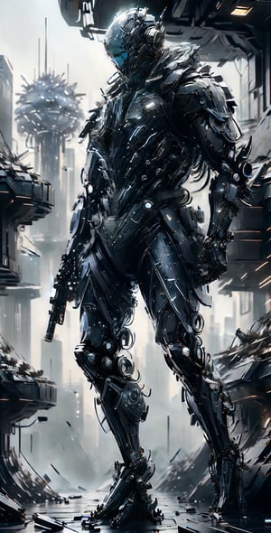  (far shot), (Helmet on a face, :1.3), (realistic: 1.3), masterpiece, best quality, fullbody, ,, wearing black techwear jacket and trousers with buckle and tape, (()), posing for a picture, (), long legs,  ,urban techwear,tactical vest, tactical belt, rifle, pistol,futuristic city background,tactical helmet,,clothes black and white,,tactical armor,,,Warrior, soldier, special forces, future armored vehicle, future high-tech sports car

Masterpiece, futuristic technology, hi-tech futuristic style armor, hi-tech futuristic helmet gas mask, full body portrait, futuristic city background, ultra high definition quality,,,,skyscraper roof
,non-humanoid

//Background scene
skyscraper , future armored vehicle, future high-tech sports car, future high-tech mecha,Future airports, starships, tank troops,ledarraytech ,cyborg style,Movie Still,,scifi,lightning,geometrical ,numerical_formula_background,hackedtech,cyberpunk,data stream,pixelated,wrenchsfantasy,stealthtech ,shinobitech,carthagetech,luxtech,bambootech,matwaretech  ,pronebone anal,Samurai,DonMPl4sm4T3chXL ,davincitech,MagmaTech,glasstech