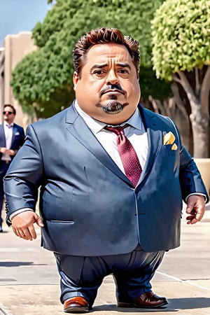 Epic movie style, masterpiece, perfect quality, exquisite details, real, clear, sharp, detailed and professional photos. (((Comparison))), 8k, Ultra HD quality, movie appearance,
Robert Downey Jr., chubby and cute, suit agent, big fat guy, fat guy, funny fat guy, chubby and cute fat guy, full body portrait,moonster