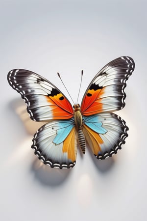 ((Best Quality)), ((Masterpiece)), ((Super Detailed)), Extremely Detailed CG, (Illustration), ((Detailed Light)), (Beautiful Detailed Butterfly), Leonardo style, white background, close-up,