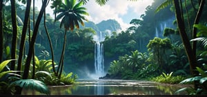 Rainforest, Nature, Beautiful Landscape (Masterpiece), ((, Illustration Style,)) Static Film, ((Realism: 1.2)), Cinematic Lights, Perfect Composition, Super Detailed, Full Body, Masterpiece, (Best Quality: 1.3), reflection, extremely detailed cg unity 8k wallpaper, detailed background, masterpiece, best quality, (masterpiece), (best quality: 1.4), (ultra high resolution: 1.2), (hyperrealistic: 1.4) , (realistic: 1.2), best quality, high quality, high resolution, hyper-realistic quality, 8k, real rainforest, epic movie style,