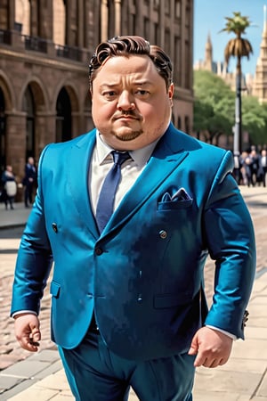 Epic movie style, masterpiece, perfect quality, exquisite details, real, clear, sharp, detailed, professional photos. (((Comparison))), 8k, Ultra HD quality, movie appearance,
James McAvoy, fat and cute, suit agent, big fat guy, fat, funny fat guy, chubby and cute fat guy, full body portrait,