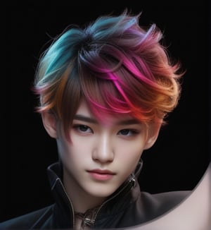 Extremely Realistic,photorealistic,(hairdress),transparent_background,.png ,,neon photography style