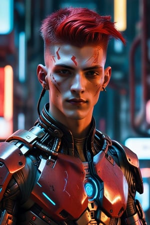 science fiction male with red skin,anepicboy, FuturEvoLab-Lora-Cyberpunk