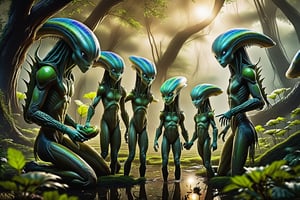 famila de aliens cenando en el bosque
,LegendDarkFantasy