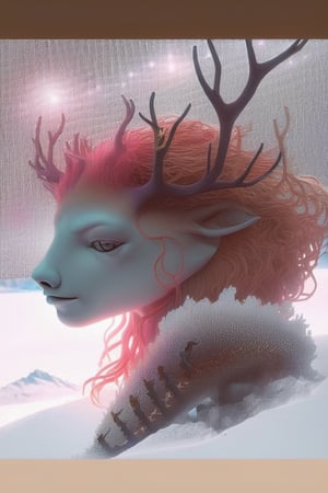 (Illustration masterpiece silhouette deers, beautiful, delicate, delicate face, crystallized), detailed textures, high quality, high resolution, high Accuracy, realism, color correction, Proper lighting settings, harmonious composition, Behance works,DonMD1g174l4sc3nc10nXL,photo r3al