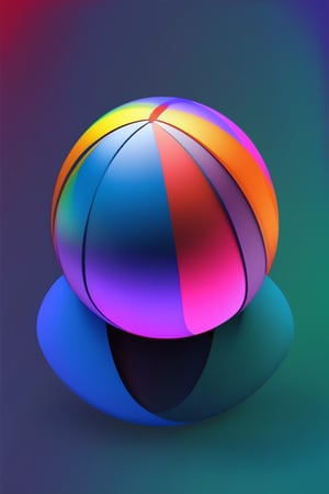 generate a full sphericmulti coloured  impossible ball with hickeither style

