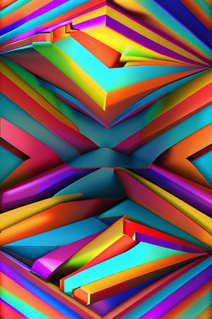 generate a full sphericmulti coloured  impossible corner with hickeither style
