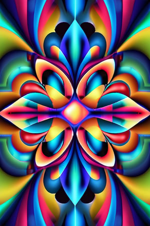 generate a full calidoscopic multi coloured shape with hickeither style
