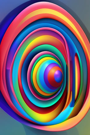 generate a full sphericmulti coloured  shape with hickeither style
