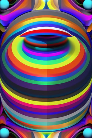 generate a full spheric multi coloured  shape with hickeither style
