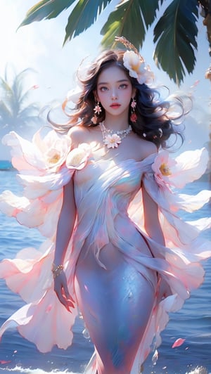 1girl, solo, digital art, Hawaiian grass skirt, long black hair, outdoor setting, beachside, sunny day,A wreath hanging around the neck,topless,flower headgear,((flower necklace:1.5)),hawaiian hula,Flower necklace hanging around the neck,(white skin:1.5),((naked body:1.5)),perfect boobs,looking_at_viewer,



,1 girl,Double exposure, real person, color splash style photo,ri.ggwp_1,beautyniji,intricate printing pattern ,red dress,white underwear,HologramCzar,hologram,yoona,ZGirl,ancient_beautiful,mermaid