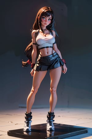 masterpiece, best quality,3d rending work ,3DMM style, pro photography, 3D,1girl, solo, Tifa lockhart, looking to the side, large breast, realistic, full body, simple background, bangs, looking away, choker, makeup, lustful look,defTifa