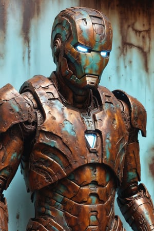 Iron-Man, innovative, futuristic, rusty armor, photorealistic
Iron-Man wearing a weathered suit of futuristic armor, covered in rust and patina. The suit is highly detailed and photorealistic, showing the passage of time and the harsh conditions it has been through.