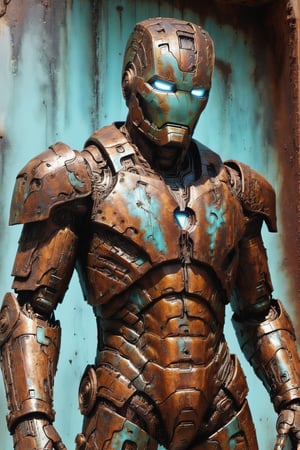 Iron-Man, innovative, futuristic, rusty armor, photorealistic
Iron-Man wearing a weathered suit of futuristic armor, covered in rust and patina. The suit is highly detailed and photorealistic, showing the passage of time and the harsh conditions it has been through.