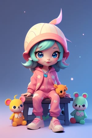 there is a girl sitting on a bench with stuffed animals, adorable digital painting, cute detailed digital art, cute digital art, cute 3 d render, cute art style, kawaii hq render, cute cartoon character, render of a cute 3d anime girl, childrens art in artstation, 8 k cartoon illustration, cute detailed artwork, cute character
INFO

