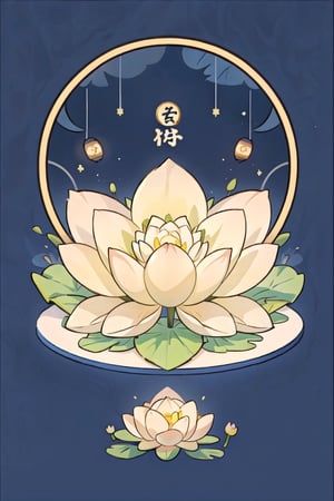 best quality, a simple monochromatic background, Lotus lantern, Buddha's birthday, lotus, lotus leaf, frame, no_human