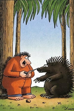 a color far side comic strip illustration of  a porcupine,  by Gary Larson
