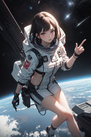 1girl, space, masterpiece, best quality, ultra detailed, octane render, highres