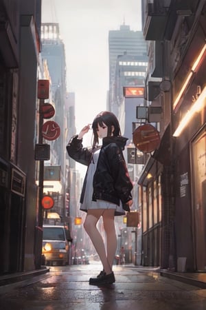 1girl, city, masterpiece, best quality, highres