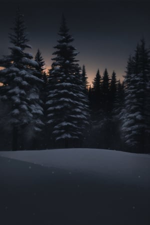 snow, dark background, night, nighttime
